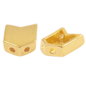 Abalorios met&aacute;licos DQ duo beads flecha Dorado (sin n&iacute;quel)
