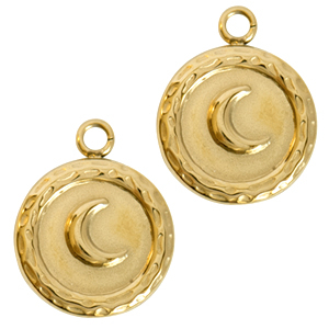 Colgantes acero inox luna Dorado