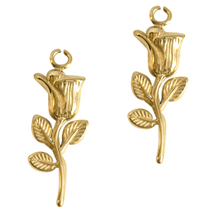 Colgantes acero inox tulip&aacute;n Dorado