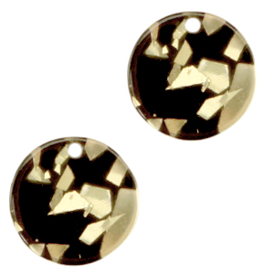 Colgantes de resina redondo 12mm Negro champagne