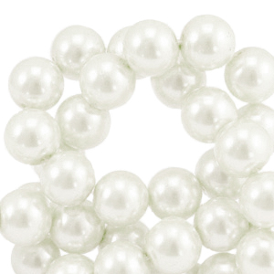 Perlas de cristal 8mm Blancuzco