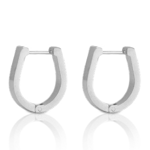 Pendientes Acero Inox herradura Plateado