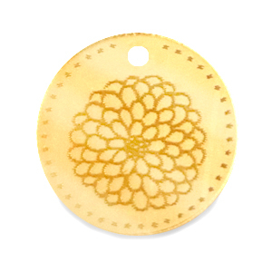 Colgantes Plexx 20mm Flor de nacimiento Noviembre-Crisantemo Dorado
