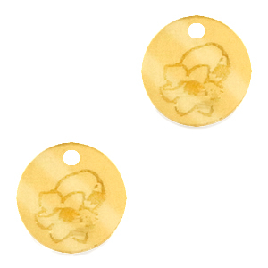 Colgantes Plexx 12mm Flor de nacimiento Mayo-Lirio del valle Dorado