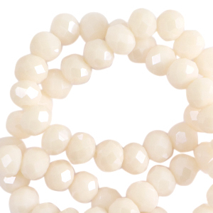 Abalorios faceteados disco 6x4 mm Beige pristina-revestimiento pearl shine