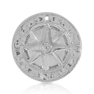 Colgantes met&aacute;licos DQ estrella 25mm Plata vieja (sin n&iacute;quel)