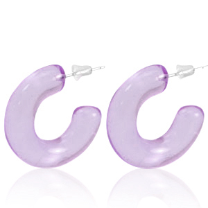 Pendientes Trendy criolla P&uacute;rpura lila