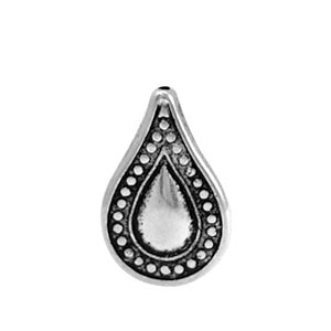 Abalorios aspecto met&aacute;lico goccia deco Plata vieja