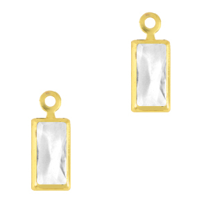Colgantes de cristal rect&aacute;ngulo Cristal-dorado