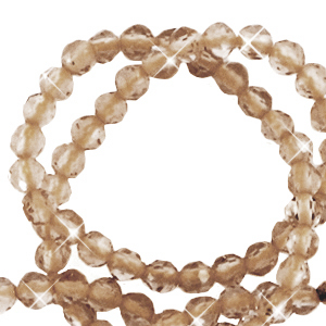 Piedras naturales abalorios faceteados 3mm Topacio claro-revestimiento pearl shine