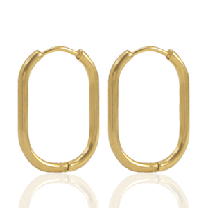 Pendientes Acero Inox criolla ovalado Dorado
