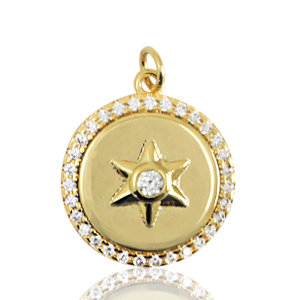 Metal TQ lat&oacute;n colgante estrella Dorado