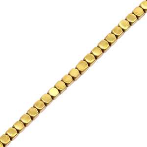 Abalorios Hematita cubo 2mm Dorado