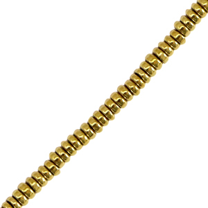 Abalorios Hematita disco Dorado