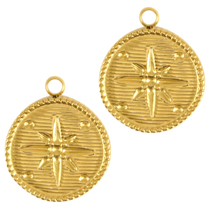 Colgantes Acero Inox estrella Dorado