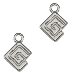Colgantes met&aacute;licos DQ meandro Plata vieja (sin n&iacute;quel)