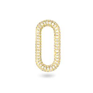 Entrepieza zirconia &oacute;valo Dorado