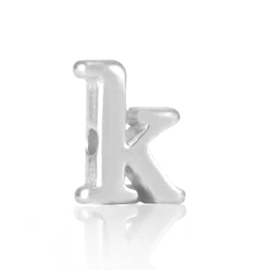 Abalorios letras met&aacute;licos DQ K Plata vieja (sin n&iacute;quel)