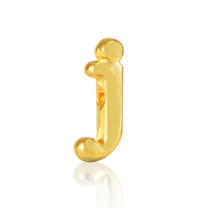 Abalorios letras met&aacute;licos DQ J Dorado (sin n&iacute;quel)