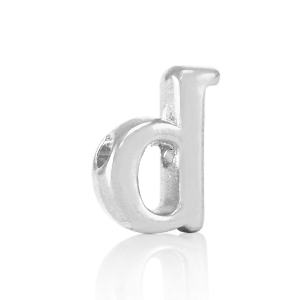 Abalorios letras met&aacute;licos DQ D Plata vieja (sin n&iacute;quel)