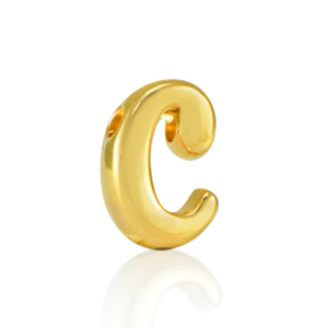 Abalorios letras met&aacute;licos DQ C Dorado (sin n&iacute;quel)