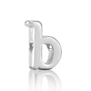 Abalorios letras met&aacute;licos DQ B Plata vieja (sin n&iacute;quel)