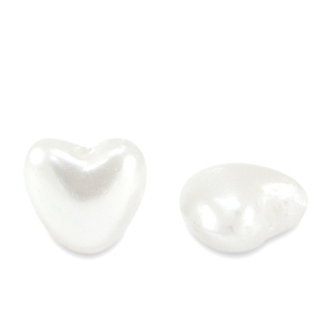 Imitaci&oacute;n de perlas de agua dulce coraz&oacute;n Blanco