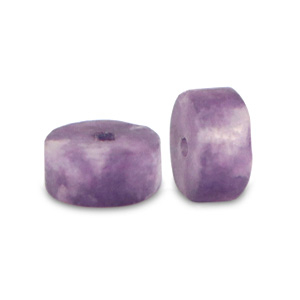 Piedras naturales Cuarzo disco 4x2mm P&uacute;rpura mixto