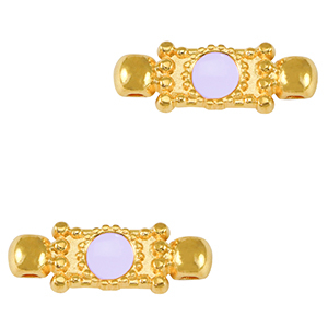 Colgantes met&aacute;licos DQ entrepieza Dorado-p&uacute;rpura lavanda (sin n&iacute;quel)