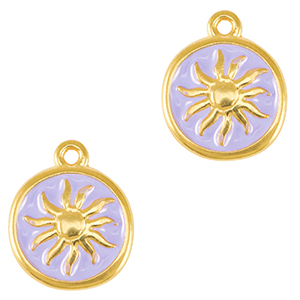 Colgantes met&aacute;licos DQ sol Dorado-p&uacute;rpura lavanda (sin n&iacute;quel)