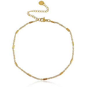 Pulseras tobillera Acero Inox eslab&oacute;n Dorado