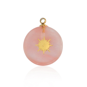 Colgantes Acero Inox sol Dorado-rosa