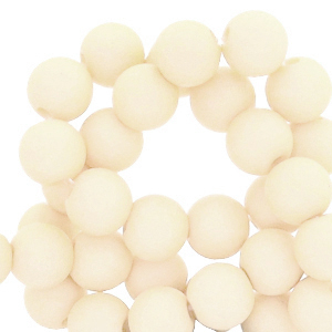 Abalorios acr&iacute;licos 6 mm Blanco papiro beige