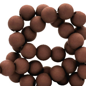 Abalorios acr&iacute;licos 4 mm Marr&oacute;n ladrillo terracota oscuro