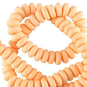 Abalorios de pol&iacute;meros rondeles 7mm Naranja ocaso