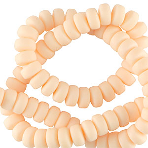 Abalorios de pol&iacute;meros rondeles 7mm Melocot&oacute;n naranja