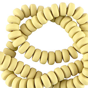 Abalorios de pol&iacute;meros rondeles 7mm Amarillo bronceado