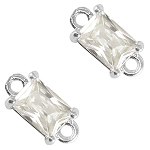 Entrepieza de cristal rect&aacute;ngulo Cristal-plateado