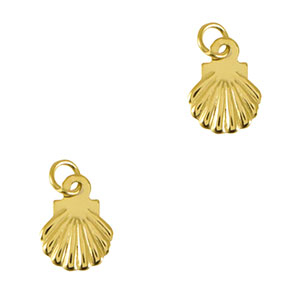 Colgantes Acero Inox concha Dorado