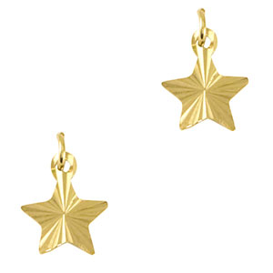 Colgantes Acero Inox estrella Dorado