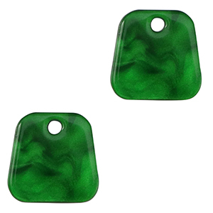 Colgantes de resina trapecio Verde esmeralda
