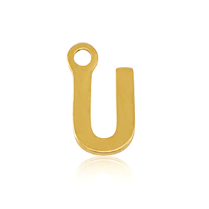Colgantes Acero Inox letra U Dorado
