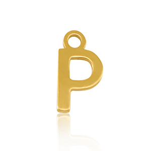 Colgantes Acero Inox letra P Dorado