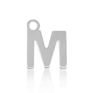 Colgantes Acero Inox letra M Plateado