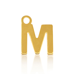 Colgantes Acero Inox letra M Dorado