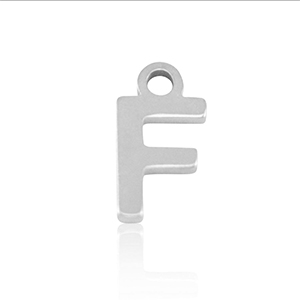 Colgantes Acero Inox letra F Plateado