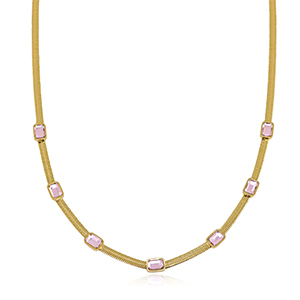 Cadenas Acero Inox serpiente cristal Dorado-rosa