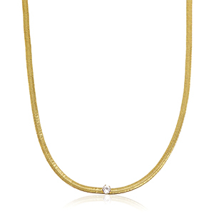 Cadenas Acero Inox serpiente cristal Dorado-cristal