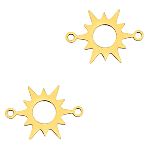 Colgantes Acero Inox entrepieza sol Dorado