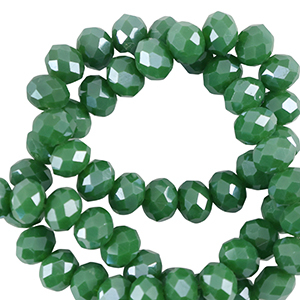 Abalorios faceteados disco 6x4mm Verde Nilo-revestimiento pearl shine